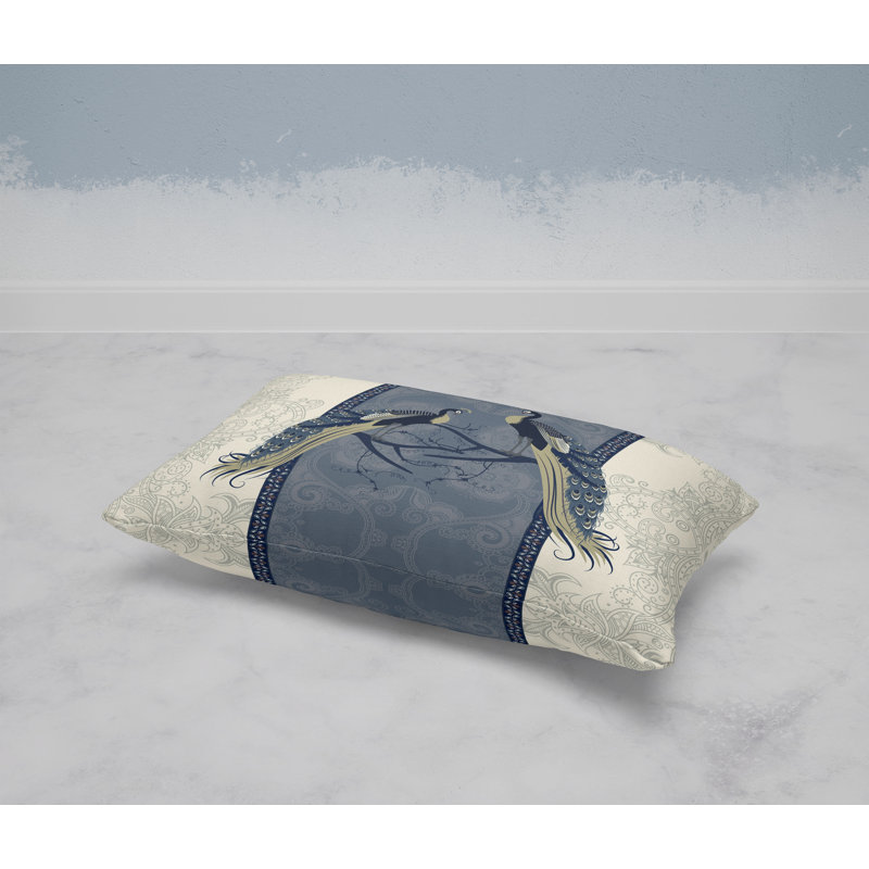 Enchanted Peacock  Rectangular Throw Pillow, Blue/Green