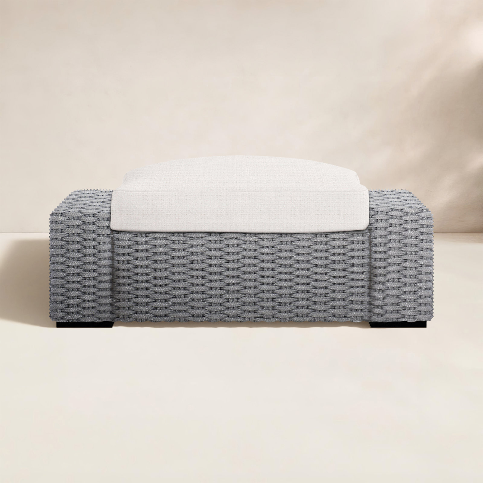 Capri Patio Ottoman, White Sunbrella 6063-000