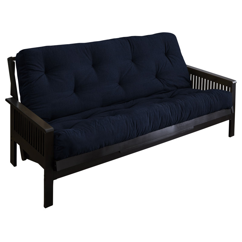 Matelas de futon en coton Ziyamet, Lit double, Bleu très foncé, 5"