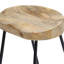 Tabouret de comptoir industriel 24 po en bois de manguier, siège de selle, fer, ensemble de 2, brun, noir-71283411-112475146