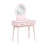 Pink Bedroom Vanity With Stool, Mirror And Convenient Drawer For Led Mirror, Stool & Drawers-940560002