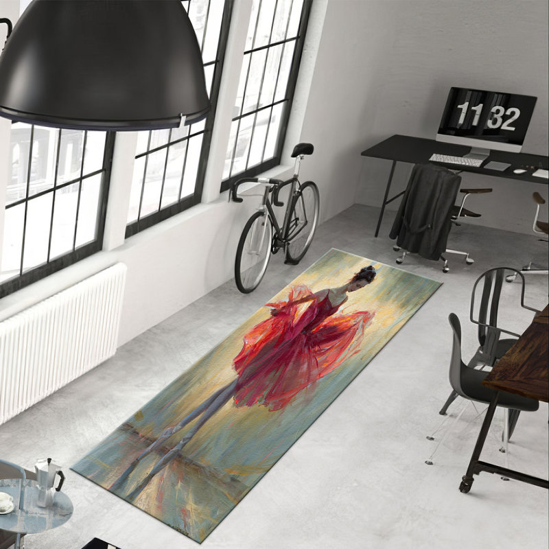 Large With Pile Soft Type Printed Rug Featuring an Intricate Geometric Design Perfect for Adding an Artistic Touch to Any Room in Your Home