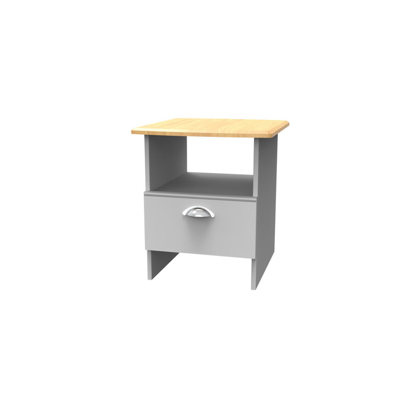 Fully Assembled McVille Side Table with Storage, Grey