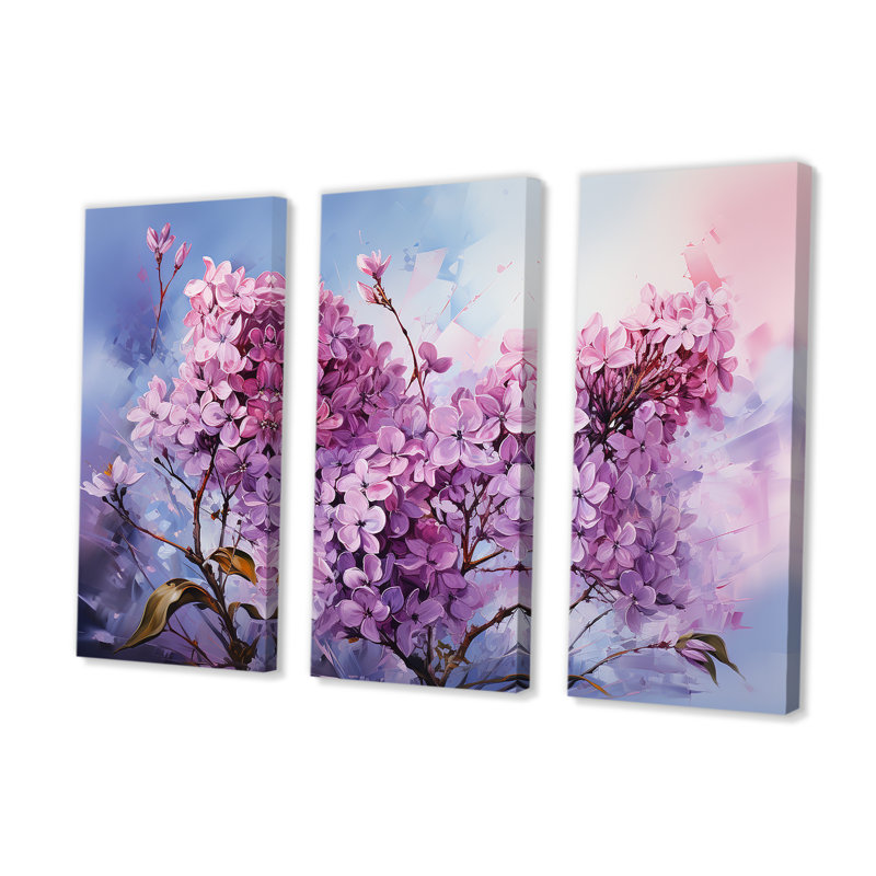 Mauve lilas mauve, ensemble d'art sur toile, H 28 po x l 36 po x P 1 po