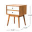 Table de chevet en bois avec base en contreplaqué - Pièce de chambre à coucher moderne 2 tiroirs pour un espace de rangement