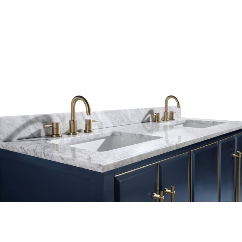 61'' W Double Marble Vanity Top