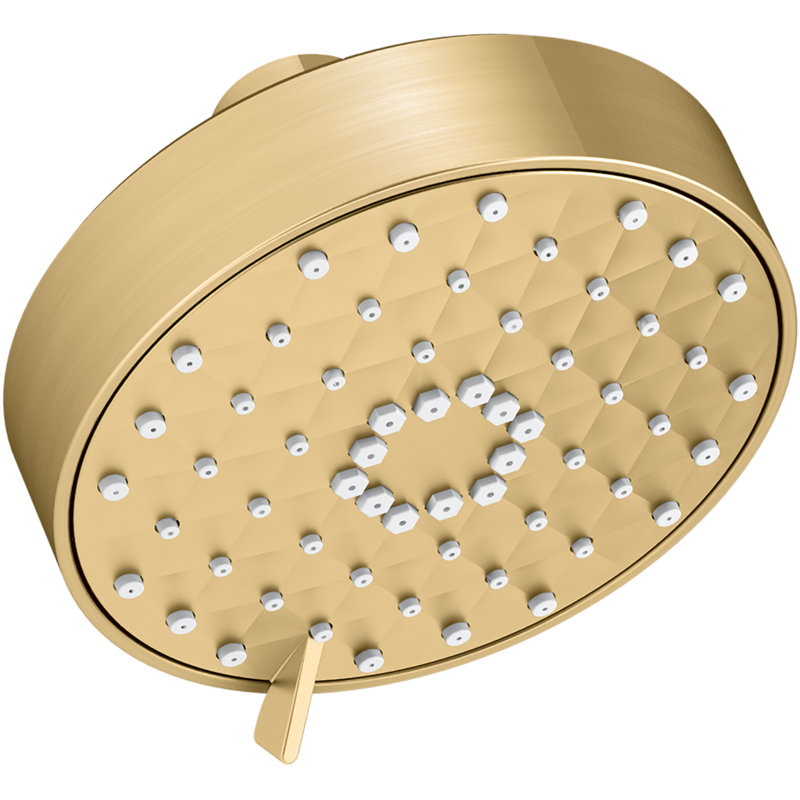 Pomme de douche à haut débit standard 2.0 GPM Awaken G110, Laiton brossé moderne éclatant