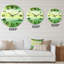 Horloge murale moderne pastel abstrait avec taches vert foncé et beige-60186906