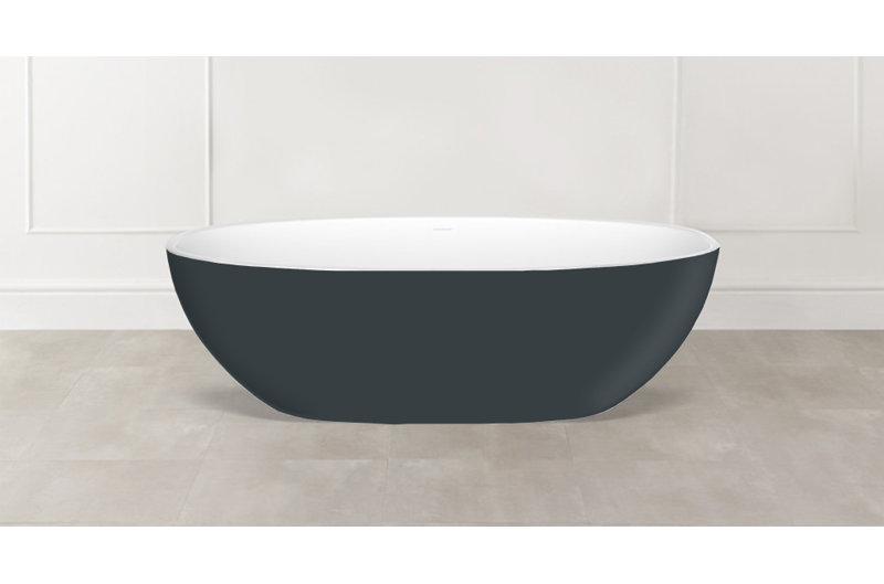 Barcelona 70.25" x 33.625" Freestanding Soaking Bathtub, Anthracite Gray - Matte