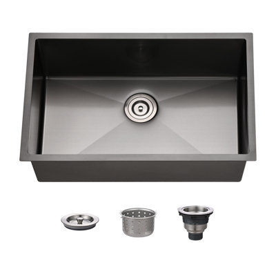 30"L × 19"W Undermout Stainless Steel Single Bowl Kitchen Sink