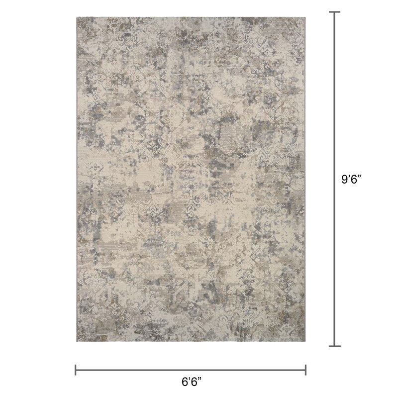 Tapis de performance beige Williston Forge Brickley, Rectangle 6 pi 6 po x 9 pi 6 po