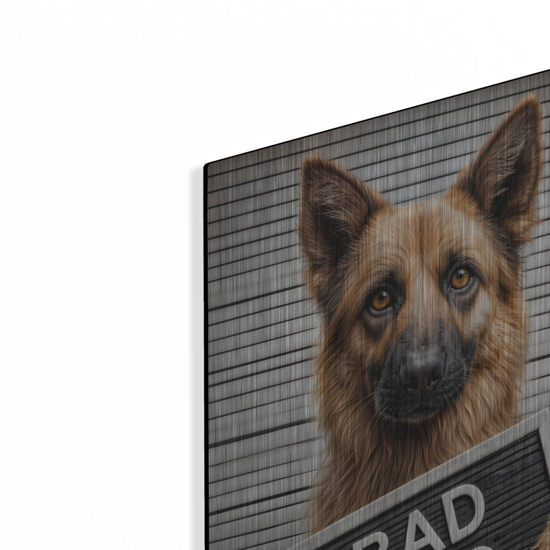 «Bad Dog» par Rey Klimt, art mural en métal, H 24 po x l 16 po