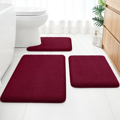 Ensemble de tapis de salle de bain en mousse viscoélastique 3 pièces