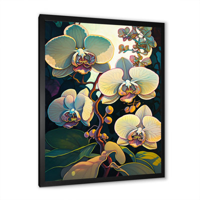 «Blossoming Orchid in Bright Retro Colors IV», reproduction sur toile