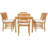 6 - Person Teak Solid Wood Patio Dining Set Umbrella Hole Included Rectangular Table with Cushions Included