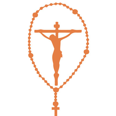 Décalcomanie murale crucifix rosary