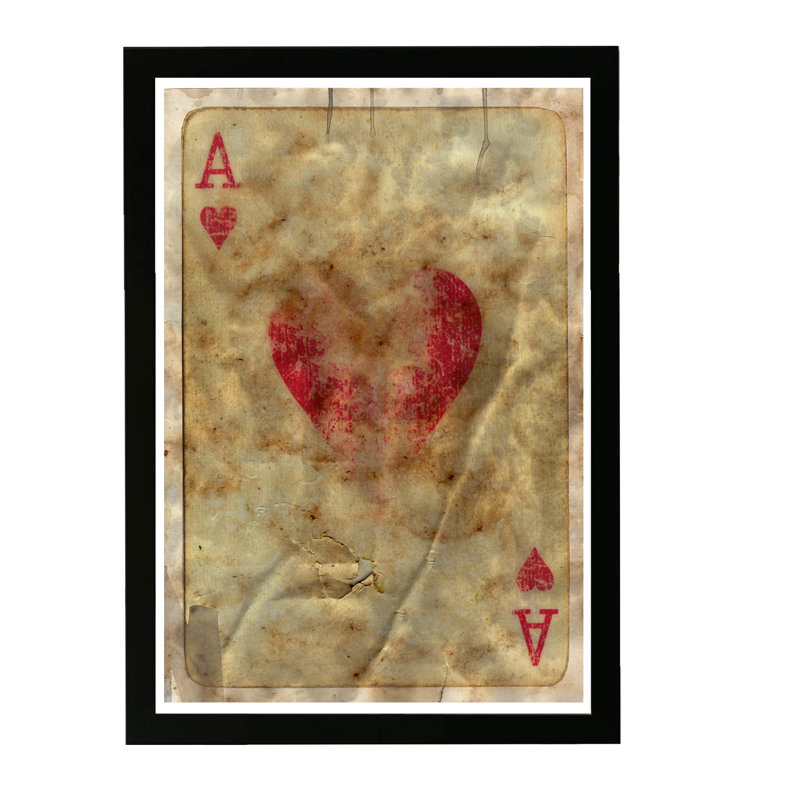 «Ace of Hearts» par Oliver Gal - reproduction d'impression sur papier, H 13 po x l 19 po x P 0,75 po, Cadre noir