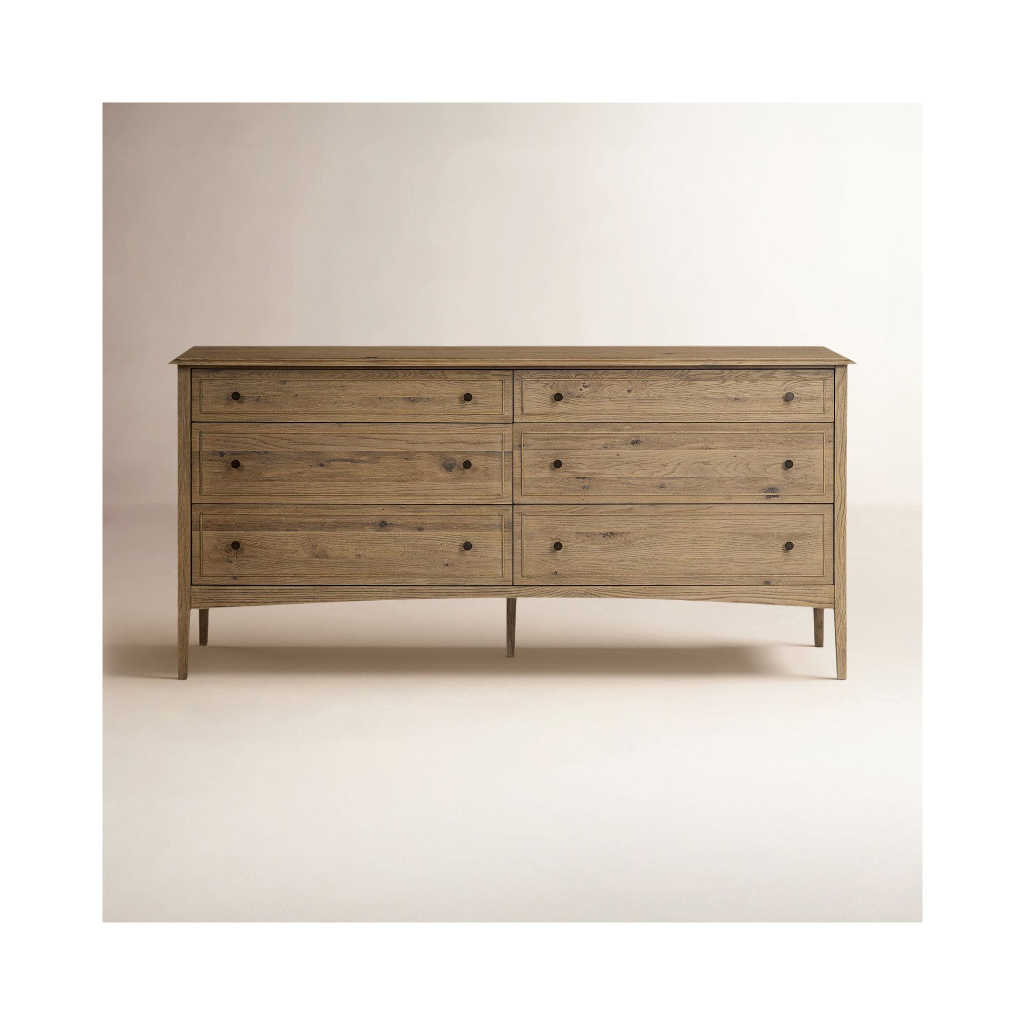 Kipp 6 Drawer Dresser, Light Brown