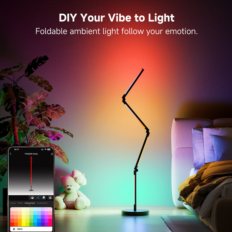 66 " Led Novelty Foldable Floor Lamp With Smart Control