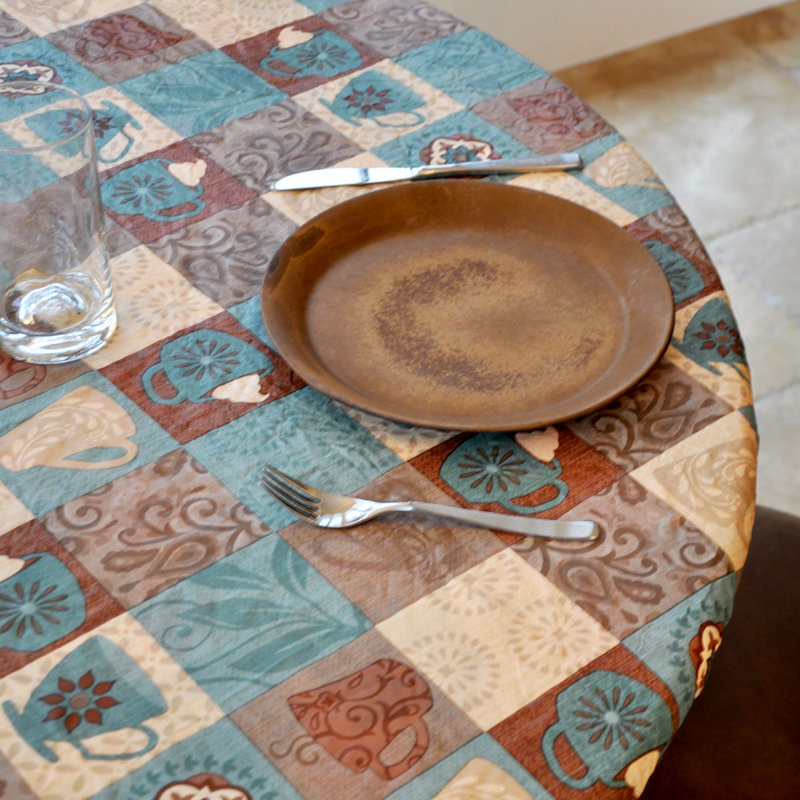 Housse pour table de luxe ajustée en vinyle Canora, 44 po x 44 po