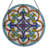20.5”H Multicolored Round Stained Glass Window Panel