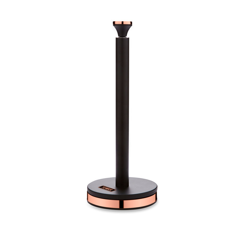 Tower Cavaletto Towel Pole Kitchen Roll Holder, Black