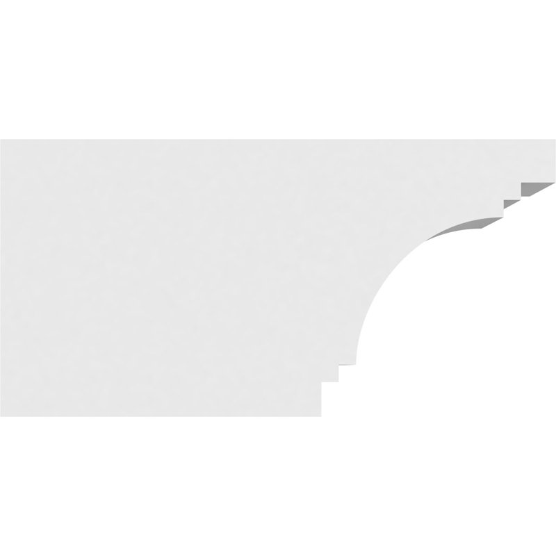 Queue de chevron en PVC de qualité architecturale standard Pescadero de l 4 po x H 6 po x L 12 po, H 6 po x L 4 po x P 12 po