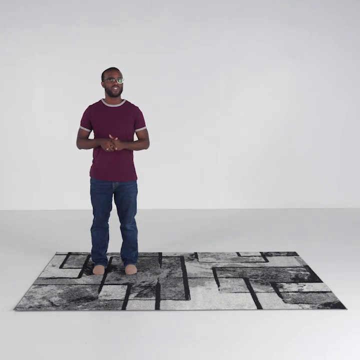 Kerttu Gray Black Area Rug