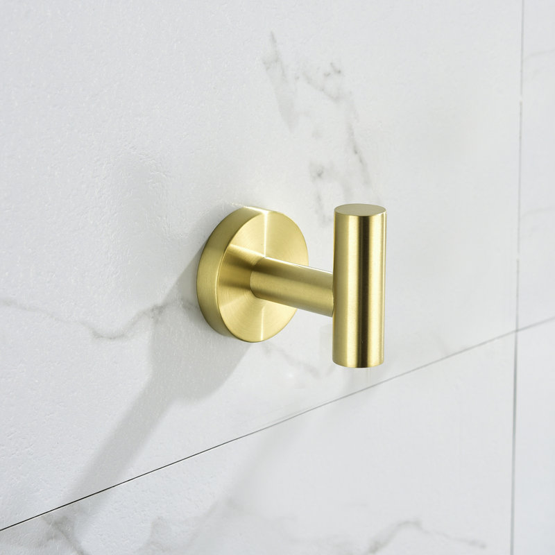 5 Piece Bathroom Towel Rack Wall Mount - Brushed Gold Aluminium Material And For Multiple Rooms Easy Installation Process 5 Build , Rust- Different Directions