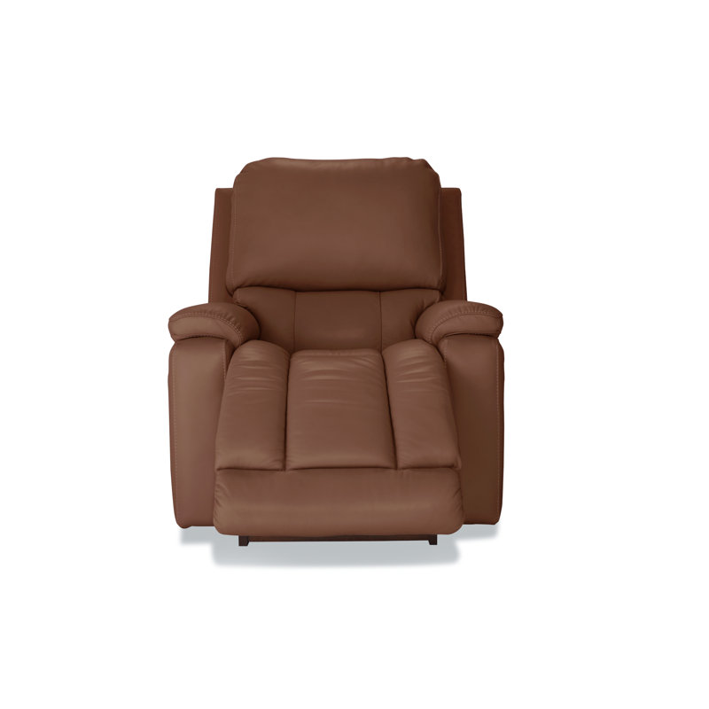 Greyson Manual Leather Match Rocking Recliner, Brown Leather Match