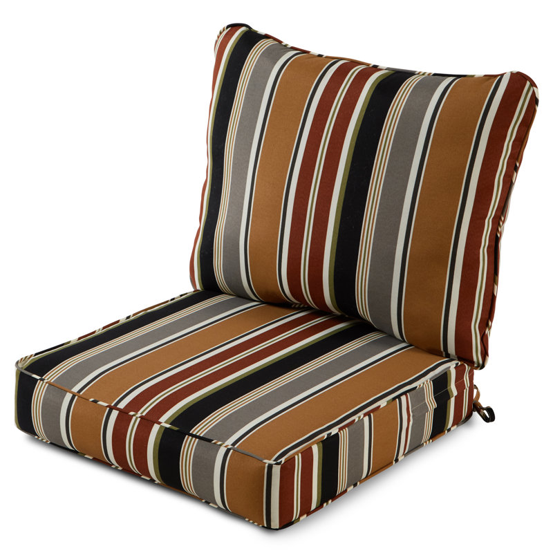 Coussin de siège pour chaise d'extérieur Lester, Brique rayée
