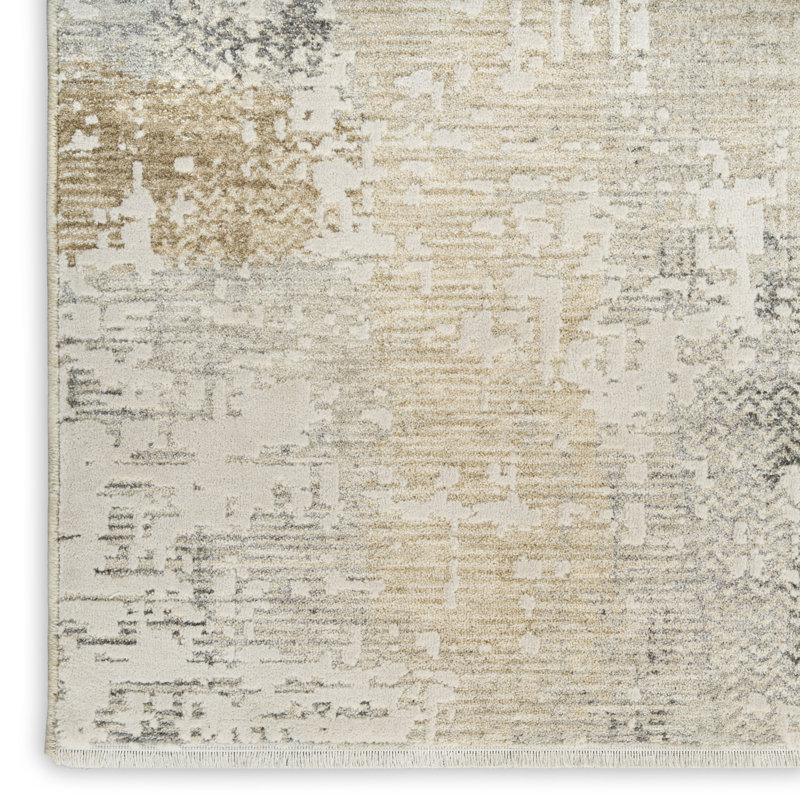 Calvin Klein CK078 Summit 9'10" x 13' Cream Ivory Modern Indoor Rug, Rectangle 9'10" x 13'