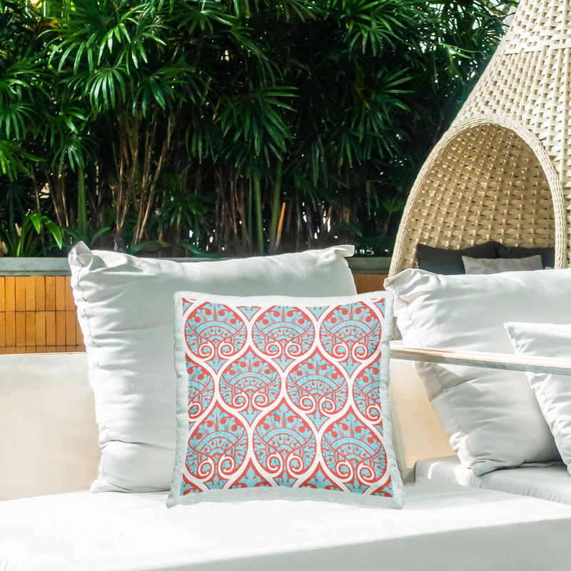Damask Outdoor Throw Pillow