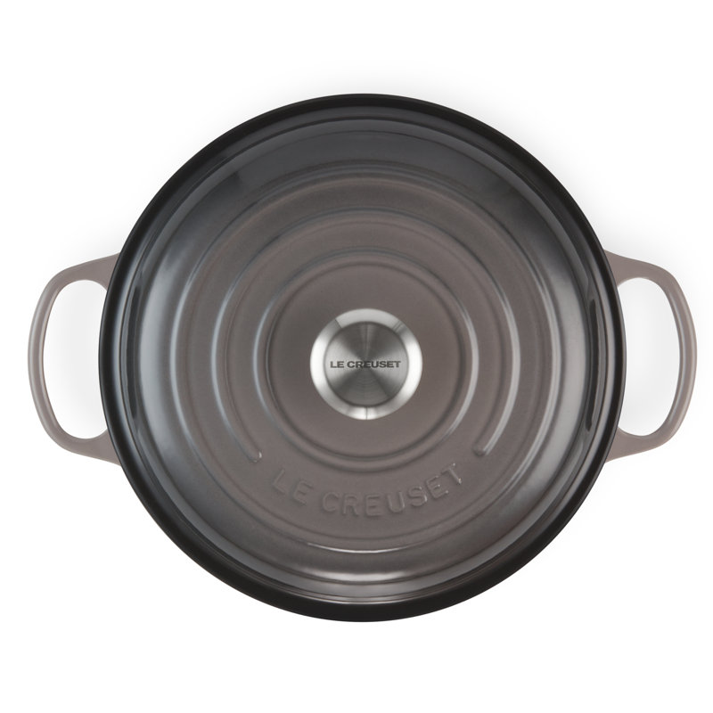 Le Creuset Signature Enameled Cast Iron Braiser with Lid, Oyster, 3.5 quarts