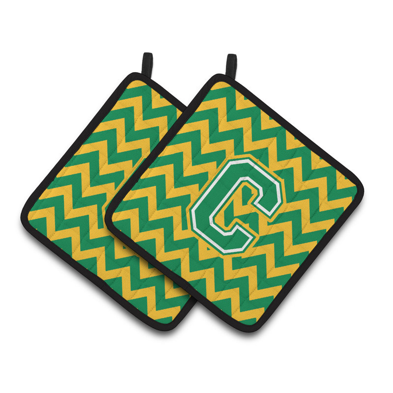Poignée à chevrons, C, Vert/doré