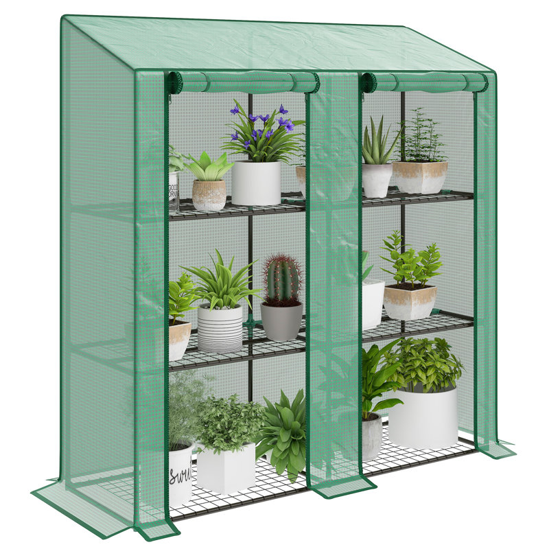 Outsunny Lean-to Mini Greenhouse Plastic Cover , 59.4" H x 56.3" W x 18.1" D
