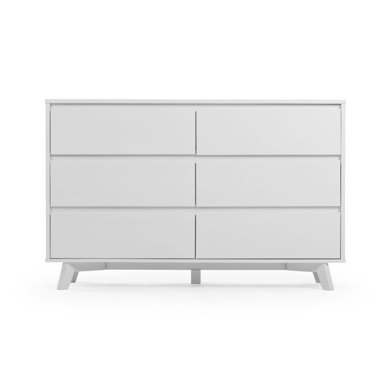 Commode scandinave à 6 tiroirs Lauritzen, Blanc