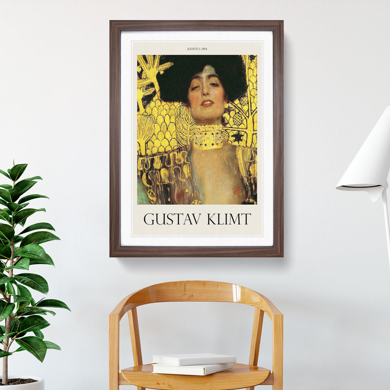 Judith by Gustav Klimt - Picture Frame Art Prints, 65cm H x 48cm W x 2cm D, Walnut Framed Framed