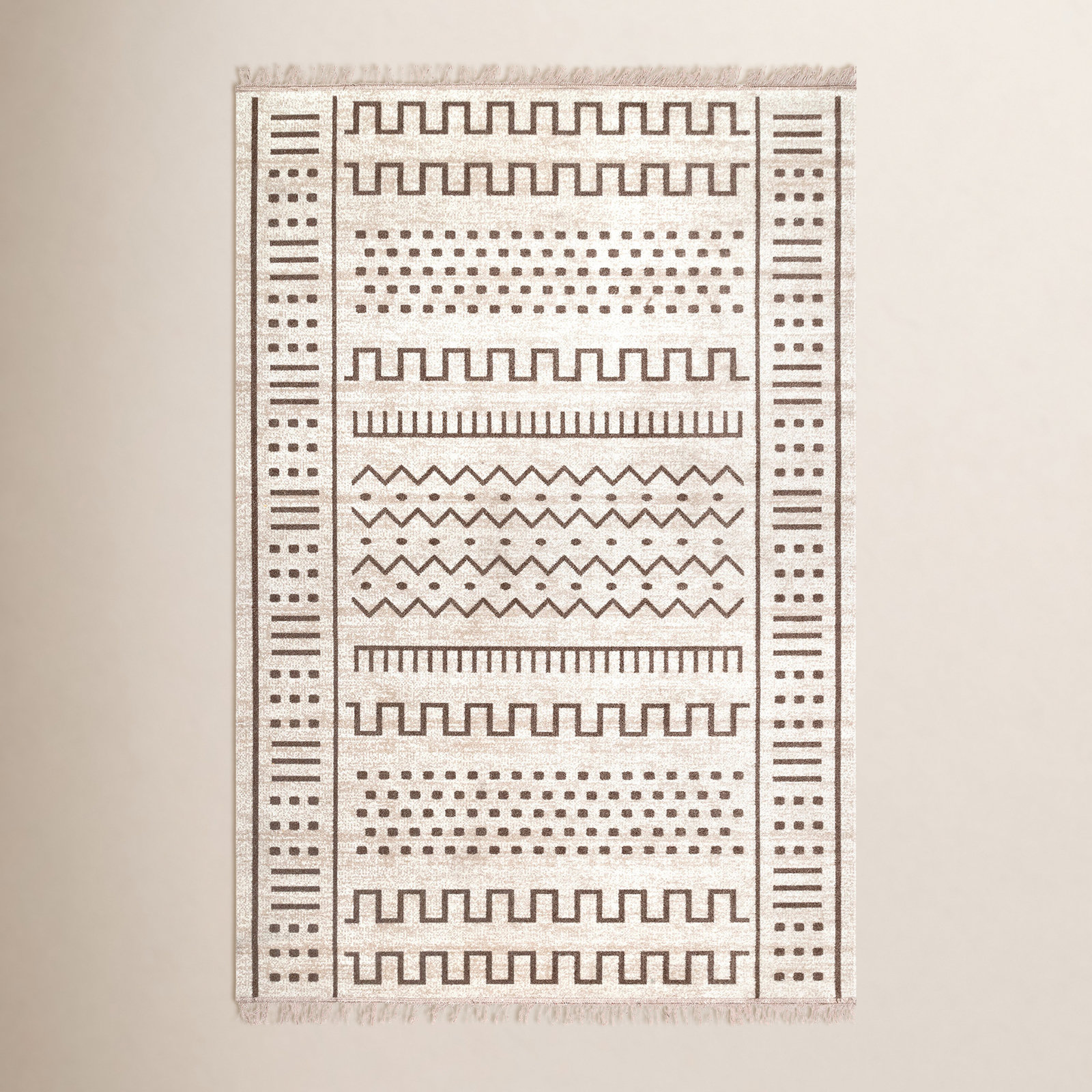Beige Indoor/Outdoor Rug, Rectangle 6'7" x 9'