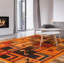 Tapis brun clair / orange en laine fait à la main Adaleia