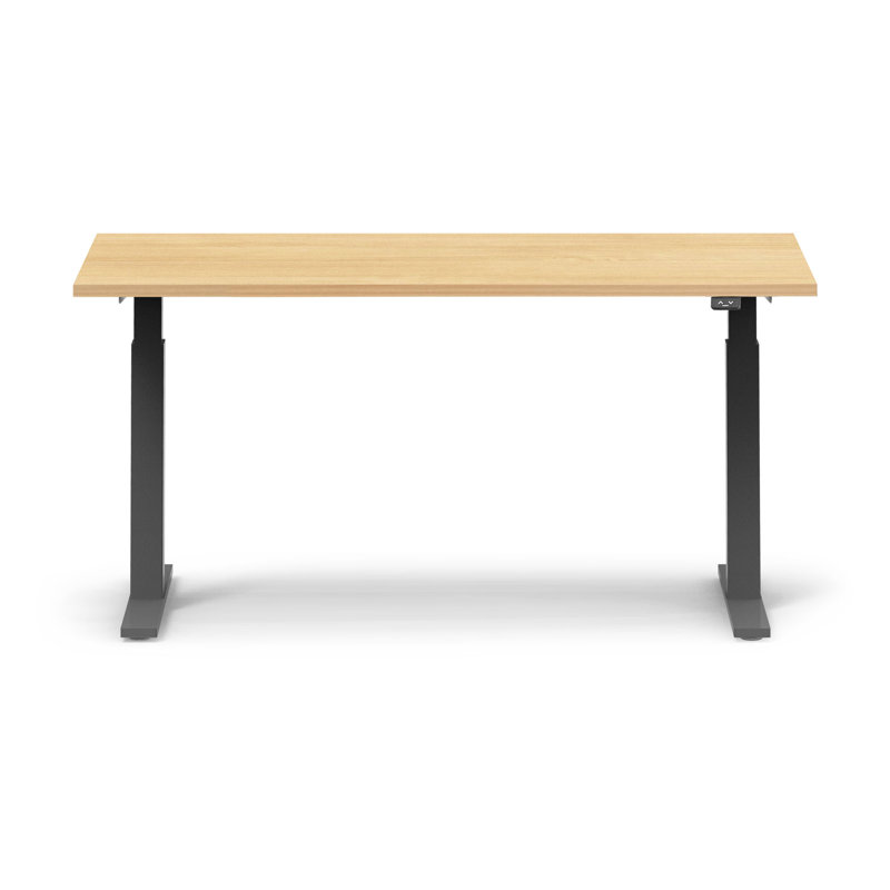 Bureau ajustable Series L 2S, Chêne naturel / gris anthracite, H 48 po x l 47,25 po x P 27 po