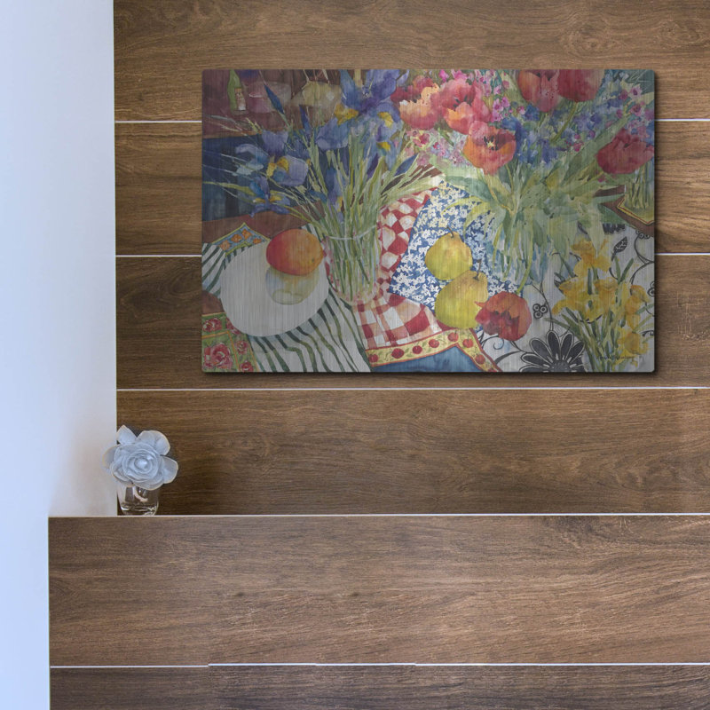 «Flowers and Fruit» par Annelein Beukenkamp, art mural en métal, H 12 po x l 16 po