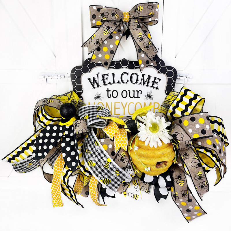 Couronne de bienvenue Welcome To Our Honeycomb Bumble Bee