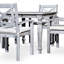 Table carrée avec fauteuils rembourrés pour l'extérieur - table et chaises