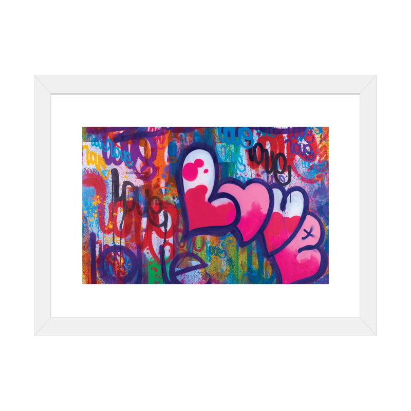 One Love IV par KBM - reproduction d'art, H 16 po x l 24 po x P 1 po, Papier encadré blanc, Blanc