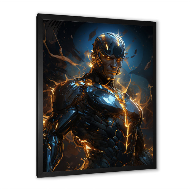 " Villian Robot III ", Black Single Picture Framed, 20" H x 12" W x 1" D