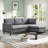 92'' Wide Modern L-Shaped Sectional Sofa With Chaise In Fabric Upholstery