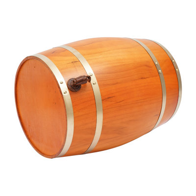 30L/7.93Gal Pine Wood Wine Barrel with Base & Faucet, Retro Tabletop Wine Cask for Home Bar & Entertaining