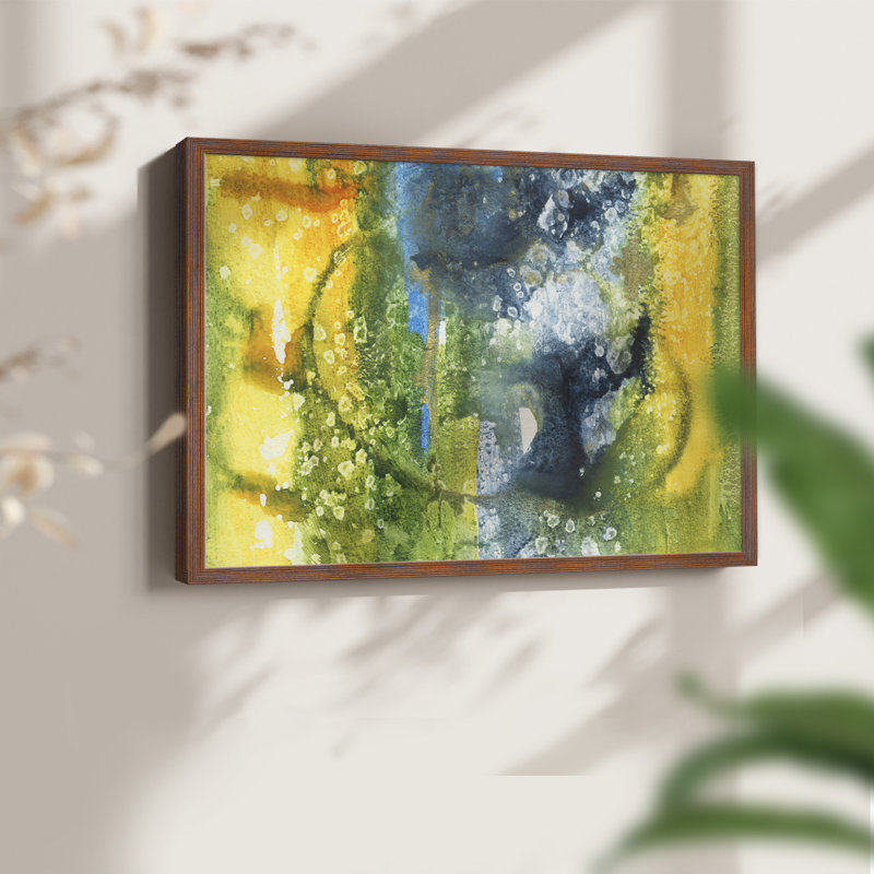 Aquatic Energy III - Reproduction encadrée - Restickable, H 11 po x l 14 po, Noyer