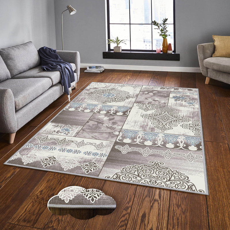 Luxurious 3D Printed Area Carpet, 5.9 x 9.2 Feet | 1% Polyester, .3 in Pile Height, 65 g/m² | Antibacterial & Non-Slip Underside, Machine Washable for Easy Care | Perfect for Living Room, Bedroom, or Office Décor